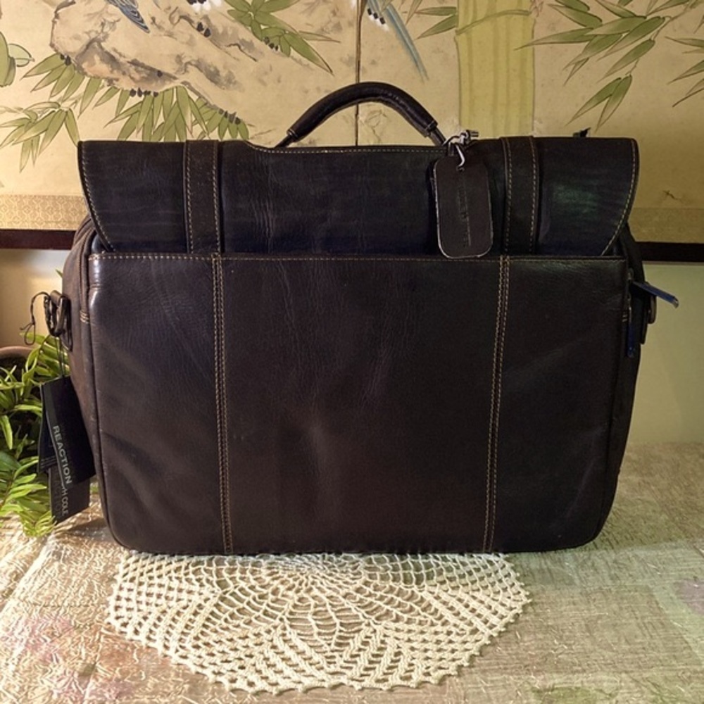 NWT Kenneth Cole Reaction Leather Show Business Design Laptop Bag Briefcase - Picture 13 of 16